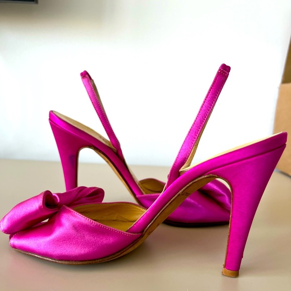 Kate spade satin bow sling back heels size 7 - Picture 4 of 9